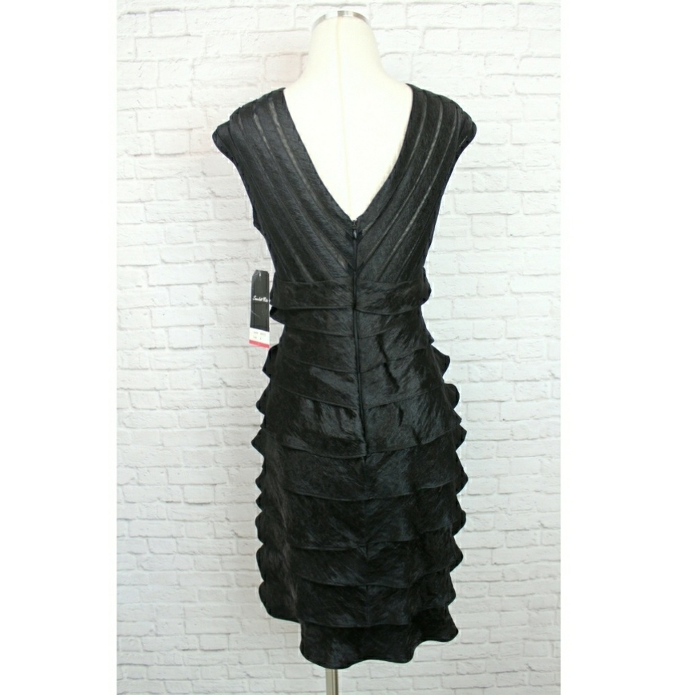 Scarlet Nite black Illusion Shutter Pleated Dress - Picture 3 of 5